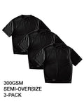 OVERSIZE 300GSM 3-PACK BLACK-OFF