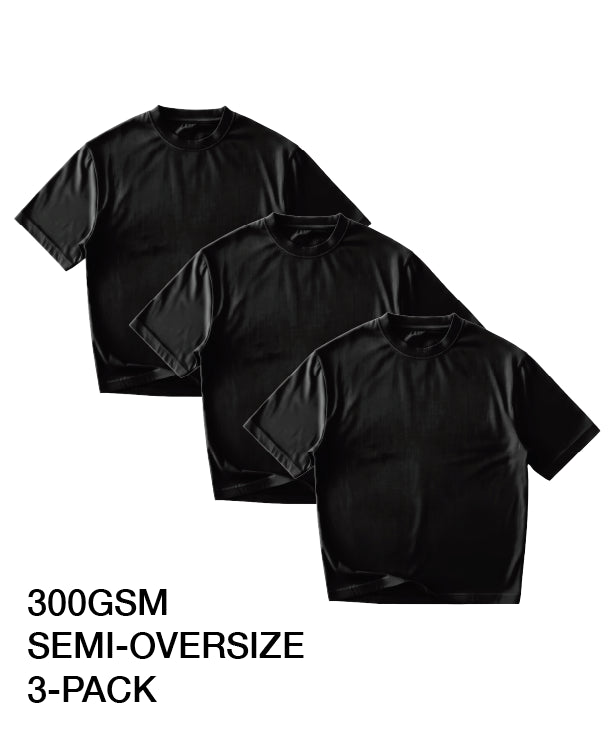 OVERSIZE 300GSM 3-PACK BLACK-OFF