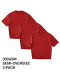 OVERSIZE 300GSM 3-PACK RED