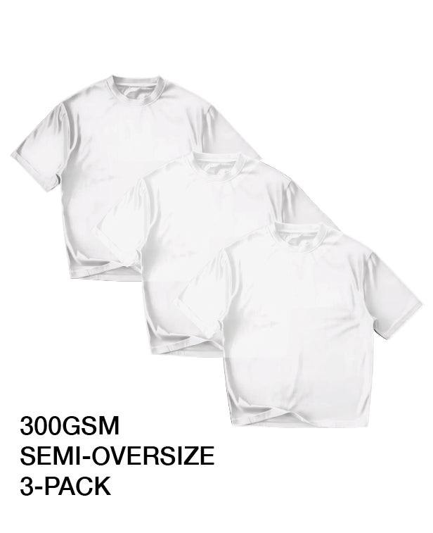 OVERSIZE 300GSM 3-PACK WHITE