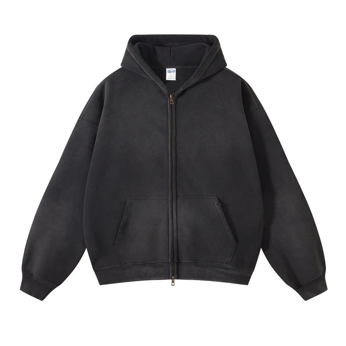 ZIP-UP HOODIE WASHED 400 GSM