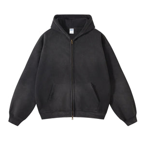 ZIP-UP HOODIE WASHED 400 GSM